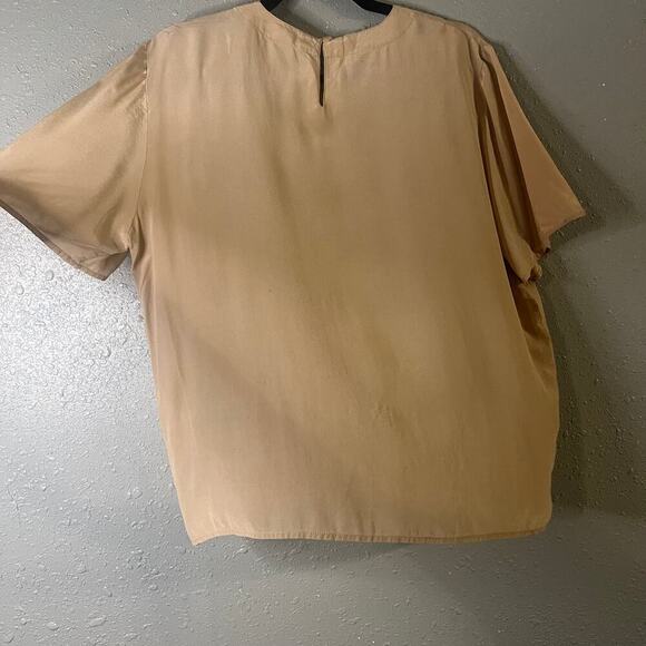 Anna & Frank Silk Blouse Beige XL Women's Foundation Piece Business Feminine - Picture 1 of 5